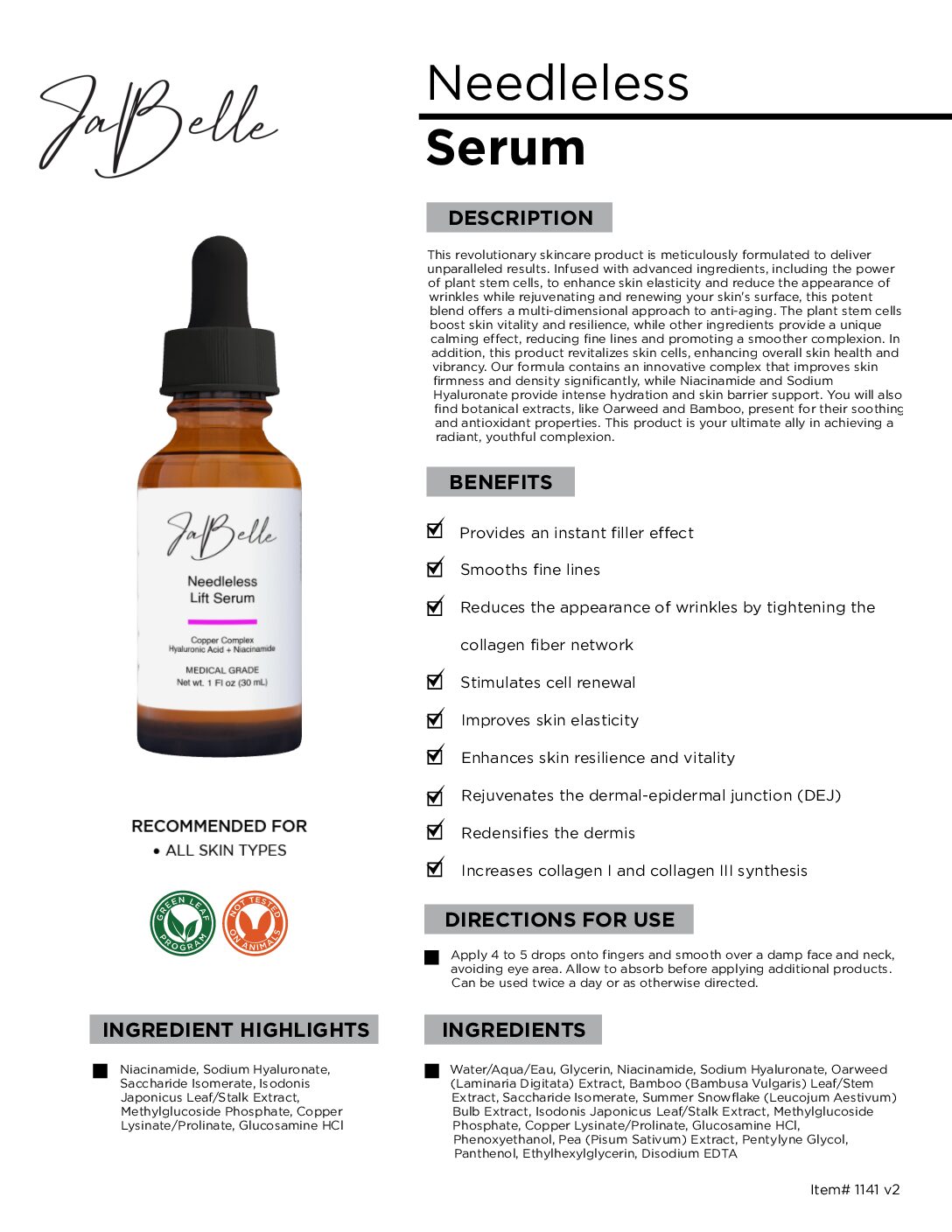 JaBelle Needleless Lift Serum - Image 2