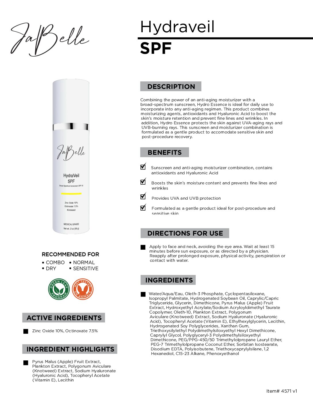JaBelle HydraVeil SPF 40 - Image 2